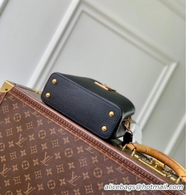 Super Quality Louis Vuitton Capucines Mini Bag in Taurillon and python-embossed leather N89369 Black 2026
