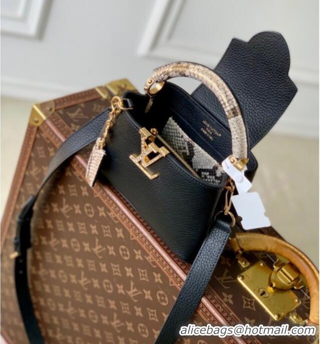 Super Quality Louis Vuitton Capucines Mini Bag in Taurillon and python-embossed leather N89369 Black 2026