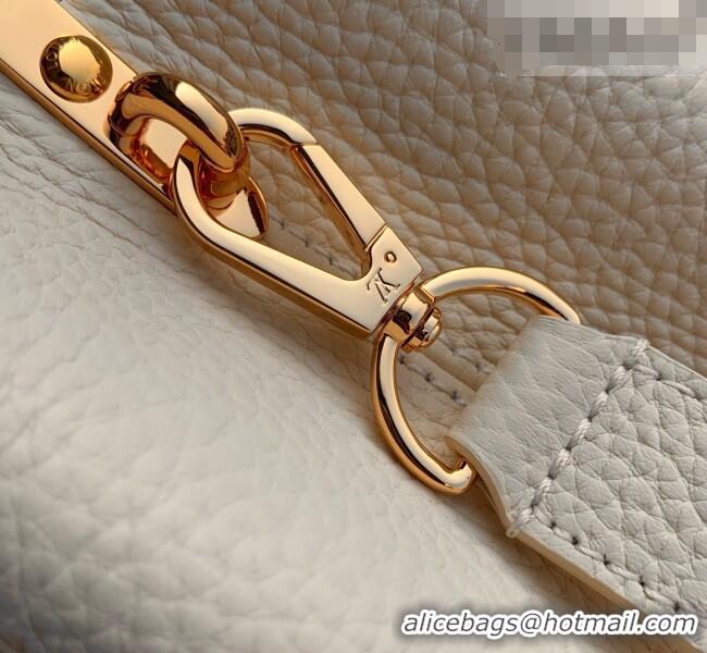 Grade Design Louis Vuitton Capucines Mini Bag in Taurillon and python-embossed leather N89369 White 2026