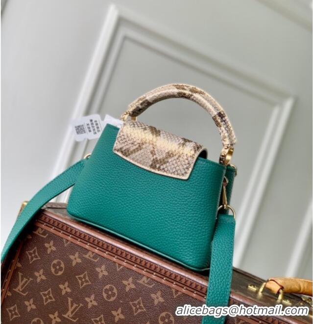 Affordable Price Louis Vuitton Capucines Mini Bag in Taurillon and python-embossed leather N89369 Green 2026
