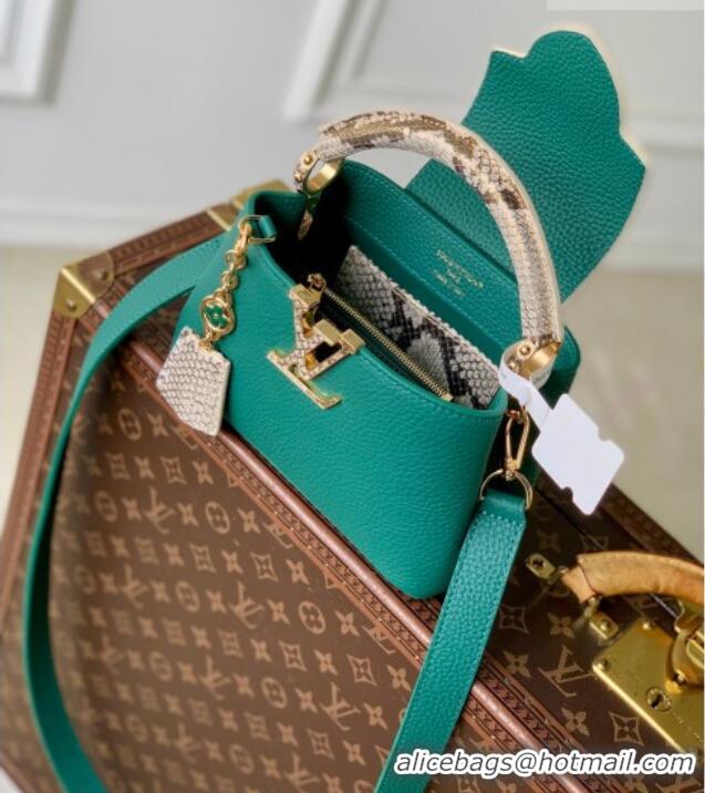 Affordable Price Louis Vuitton Capucines Mini Bag in Taurillon and python-embossed leather N89369 Green 2026