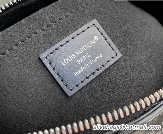 Top Grade Louis Vuitton Speedy Trunk 20 Bag with Studs in Black Grained Shiny Leather M27921 2026