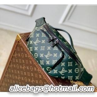 Famous Brand Louis Vuitton Men's Rush Bumbag Belt Bag in Monogram Shadow Leather M27153 Forest Green 2026