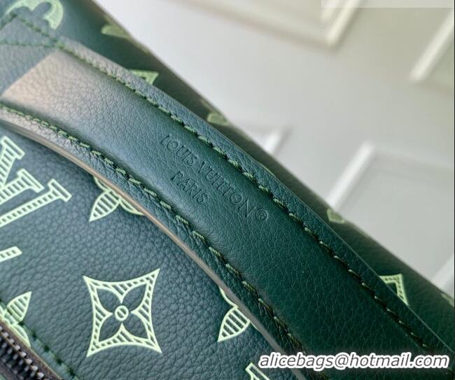 Famous Brand Louis Vuitton Men's Rush Bumbag Belt Bag in Monogram Shadow Leather M27153 Forest Green 2026