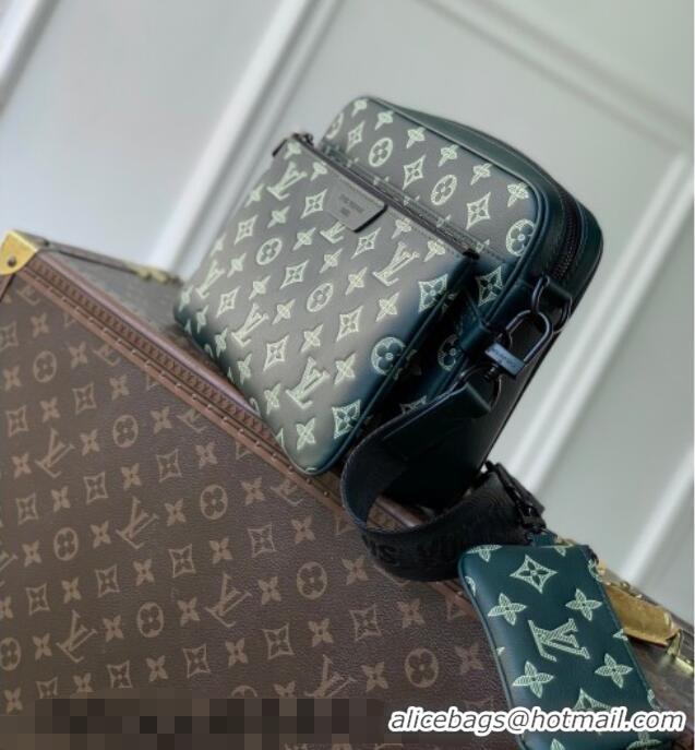 Pretty Style Louis Vuitton Men's Trio Messenger Bag in Monogram Shadow Leather M27154 Forest Green 2026