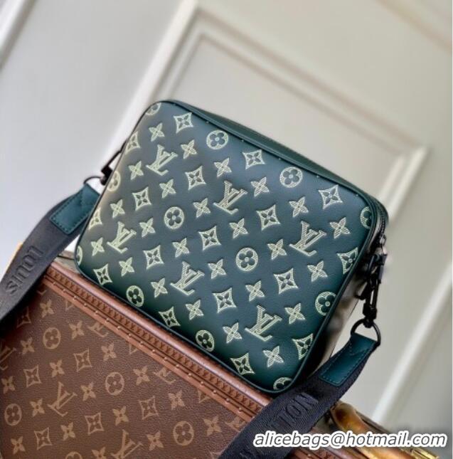 Pretty Style Louis Vuitton Men's Trio Messenger Bag in Monogram Shadow Leather M27154 Forest Green 2026
