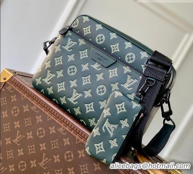 Pretty Style Louis Vuitton Men's Trio Messenger Bag in Monogram Shadow Leather M27154 Forest Green 2026