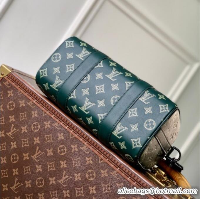 Promotional Louis Vuitton Men's City Keepall Bag in Monogram Shadow Leather M27184 Forest Green 2026