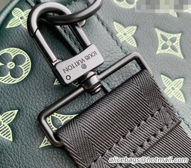 Top Quality Louis Vuitton Men's Keepall Bandoulière 50 Travel Bag in Monogram Shadow Leather M27179 Forest Green 2026