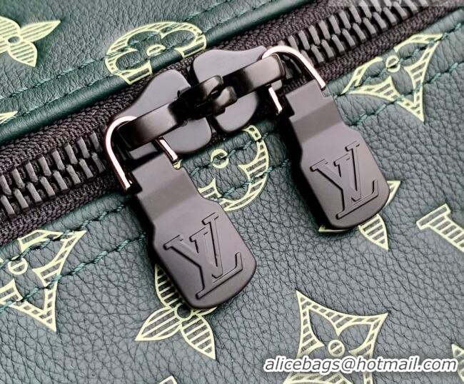 Top Quality Louis Vuitton Men's Keepall Bandoulière 50 Travel Bag in Monogram Shadow Leather M27179 Forest Green 2026