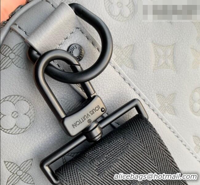 Best Price Louis Vuitton Men's Keepall Bandoulière 50 Travel Bag in Monogram Shadow Leather M46117 Anthracite Grey 2026