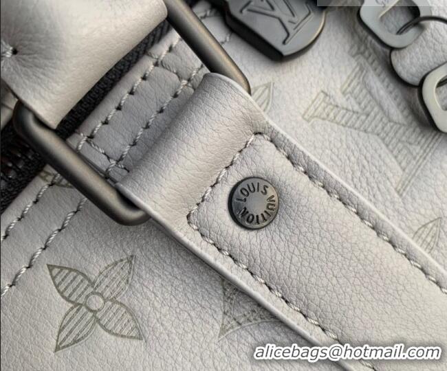 Best Price Louis Vuitton Men's Keepall Bandoulière 50 Travel Bag in Monogram Shadow Leather M46117 Anthracite Grey 2026