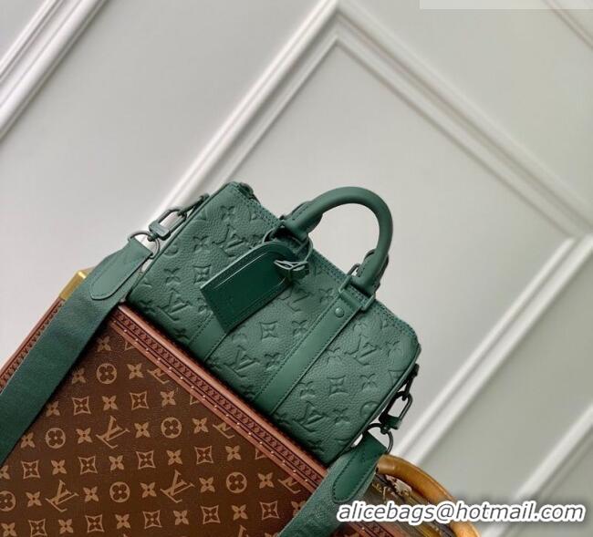 Buy Discount Louis Vuitton Men's Keepall Bandoulière 25 Bag in Monogram Leather M24432 Green 2026