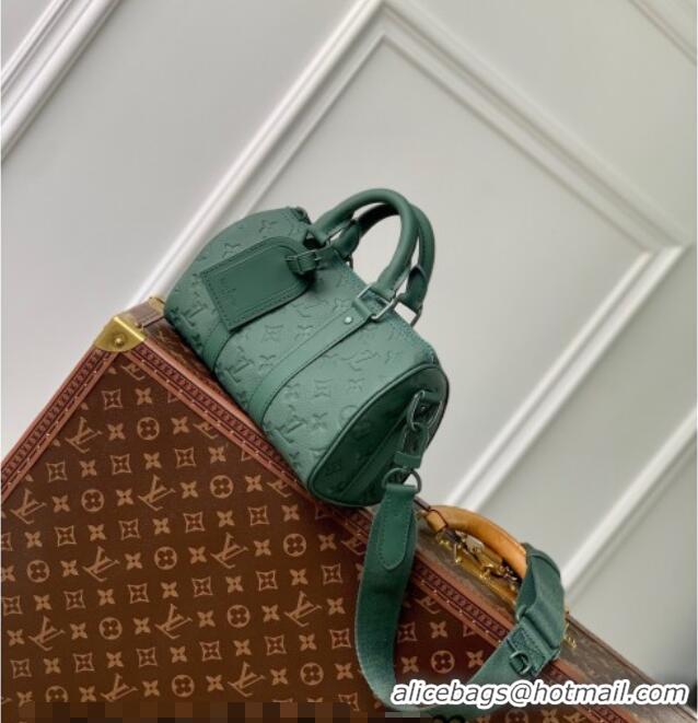 Buy Discount Louis Vuitton Men's Keepall Bandoulière 25 Bag in Monogram Leather M24432 Green 2026
