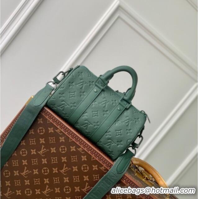 Buy Discount Louis Vuitton Men's Keepall Bandoulière 25 Bag in Monogram Leather M24432 Green 2026