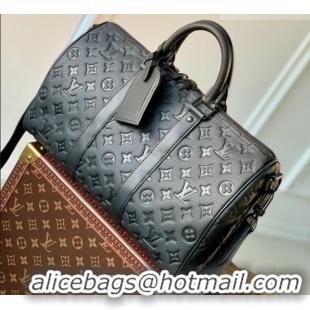 Grade Design Louis Vuitton Keepall Bandoulière 35 Bag in Taurillon Monogram Leather M22765 Black 2026