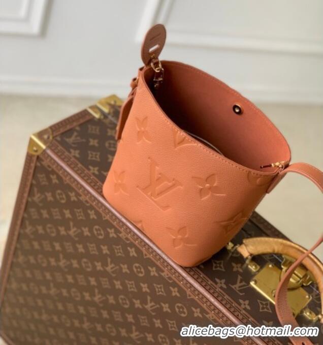 Promotional Louis Vuitton All In BB Bucket Bag in Monogram Empreinte Leather M28820 Brown 2026