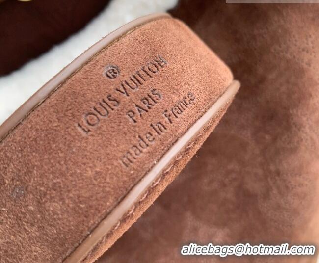 Good Product Louis Vuitton Bella Bucket Bag in Mahina Suede M26684 Dark Brown 2026