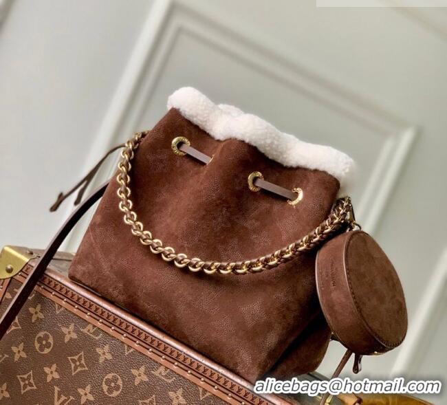 Good Product Louis Vuitton Bella Bucket Bag in Mahina Suede M26684 Dark Brown 2026