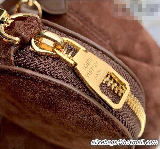 Good Product Louis Vuitton Bella Bucket Bag in Mahina Suede M26684 Dark Brown 2026