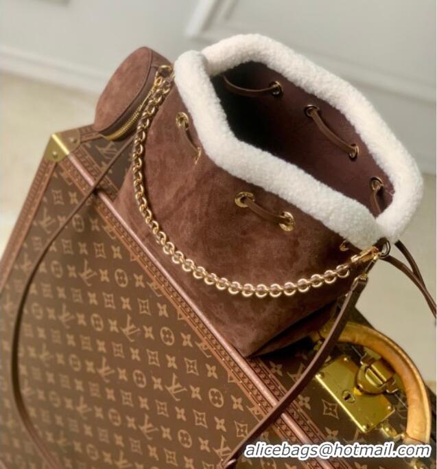 Good Product Louis Vuitton Bella Bucket Bag in Mahina Suede M26684 Dark Brown 2026