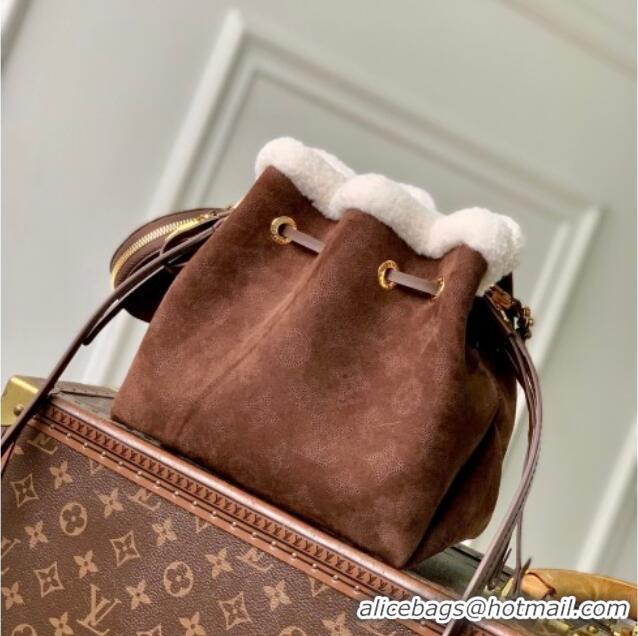 Good Product Louis Vuitton Bella Bucket Bag in Mahina Suede M26684 Dark Brown 2026