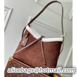 Buy Cheap Louis Vuitton CarryAll PM Bag in Mahina Suede M26421 Dark Brown 2026