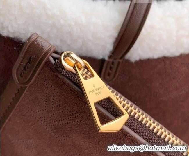 Buy Cheap Louis Vuitton CarryAll PM Bag in Mahina Suede M26421 Dark Brown 2026