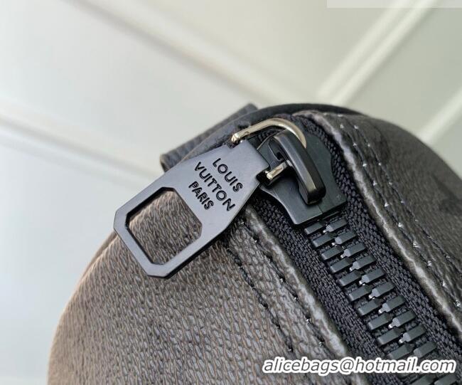 Discount Louis Vuitton Men's Keepall Bandoulière 25 Bag in Black Monogram Midnight Canvas M28369 2026