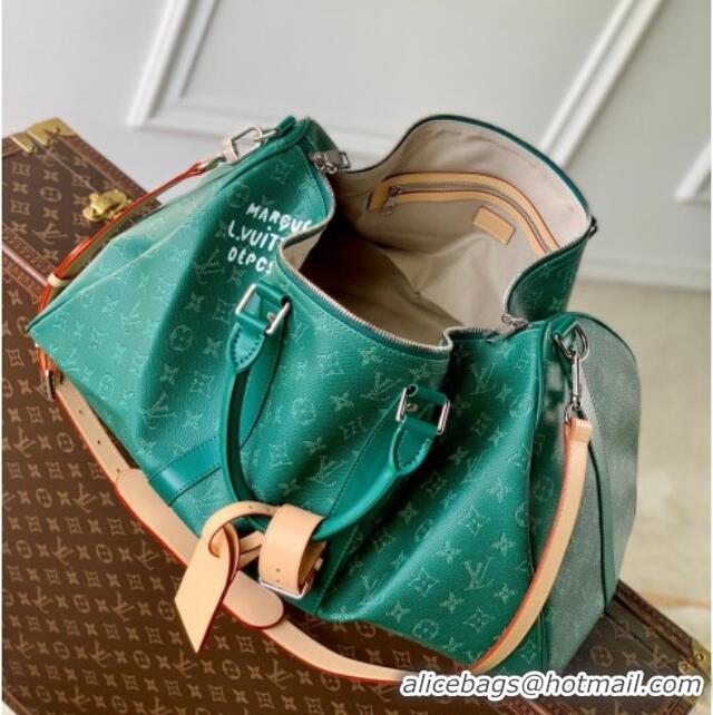 Grade Design Louis Vuitton Men's Keepall Bandoulière 50 Travel Bag in Monogram Heritage Canvas M26866 Green 2026
