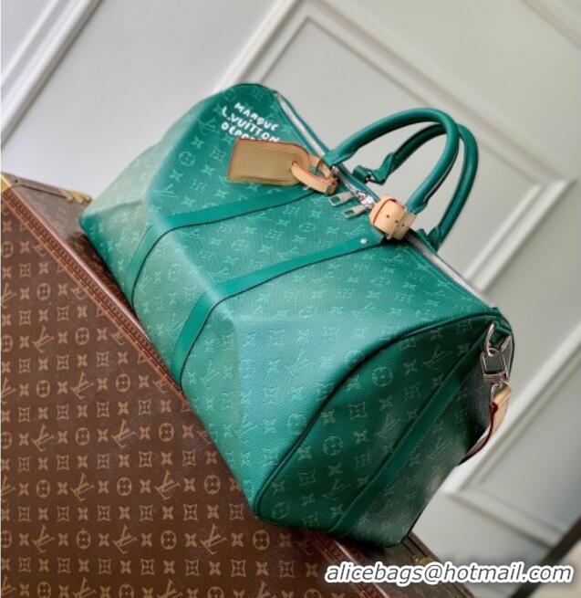 Grade Design Louis Vuitton Men's Keepall Bandoulière 50 Travel Bag in Monogram Heritage Canvas M26866 Green 2026