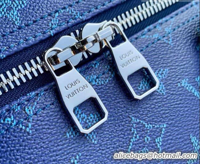 Famous Brand Louis Vuitton Men's Keepall Bandoulière 50 Travel Bag in Monogram Heritage Canvas M26864 Ocean Blue 2026