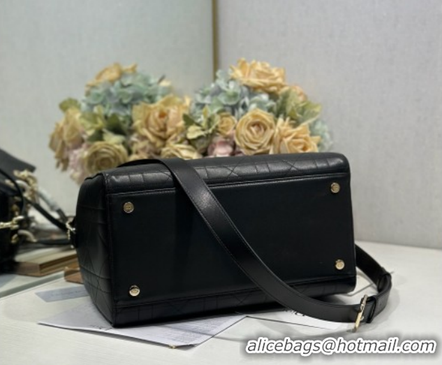 Low Price Dior Lady Dior Large Top Handle Bag in Cannage Smooth Black 1441L 2026