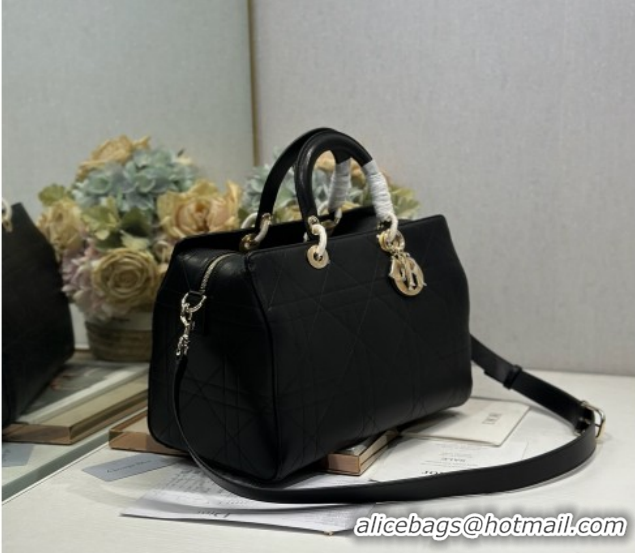Low Price Dior Lady Dior Large Top Handle Bag in Cannage Smooth Black 1441L 2026