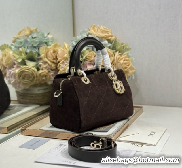 Best Product Dior Lady Dior Small Top Handle Bag in Cannage Suede 1440S Black 2026