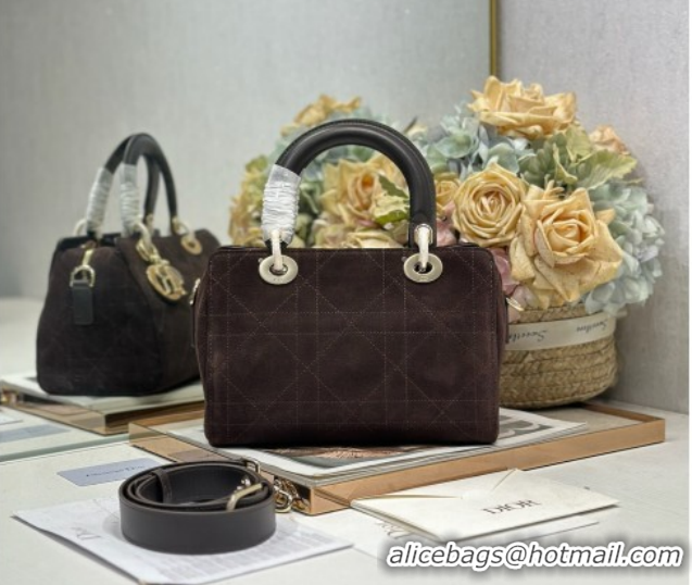 Best Product Dior Lady Dior Small Top Handle Bag in Cannage Suede 1440S Black 2026