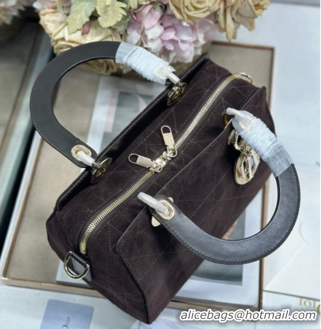 Best Product Dior Lady Dior Small Top Handle Bag in Cannage Suede 1440S Black 2026