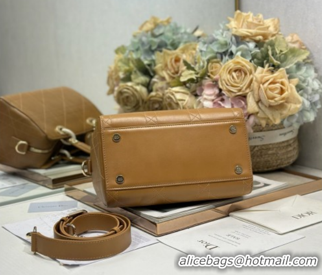 Luxury Cheap Dior Lady Dior Small Top Handle Bag in Smooth Leather 1440S Apricot 2026