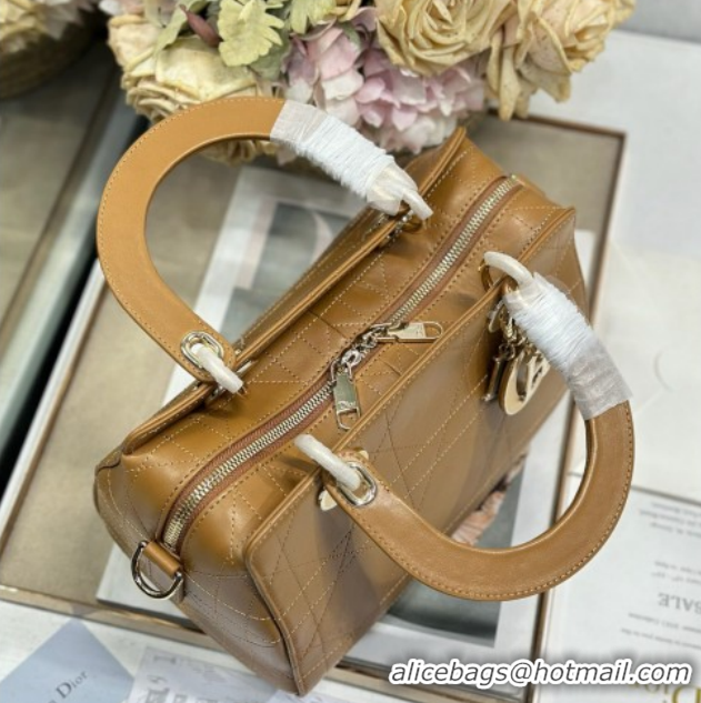 Luxury Cheap Dior Lady Dior Small Top Handle Bag in Smooth Leather 1440S Apricot 2026