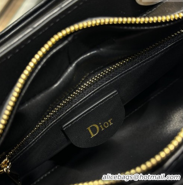 Low Cost Dior Lady Dior Small Top Handle Bag in Cannage Smooth Leather 1440S Black 2026