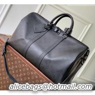 Grade Design Louis Vuitton Men's Keepall Bandouliere 45 Travel Bag in Black Monogram Midnight Canvas M28403 2026