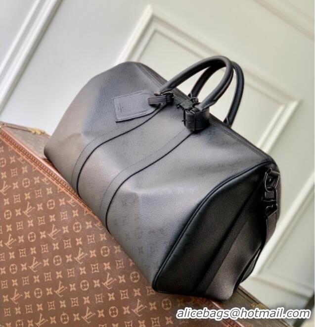 Grade Design Louis Vuitton Men's Keepall Bandouliere 45 Travel Bag in Black Monogram Midnight Canvas M28403 2026