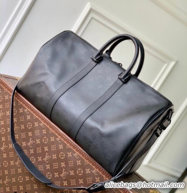 Grade Design Louis Vuitton Men's Keepall Bandouliere 45 Travel Bag in Black Monogram Midnight Canvas M28403 2026