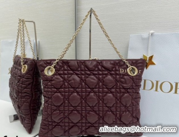 Classic Dior Cannage - Quilted Leather Tote Bag DR012601 Burgundy 2026