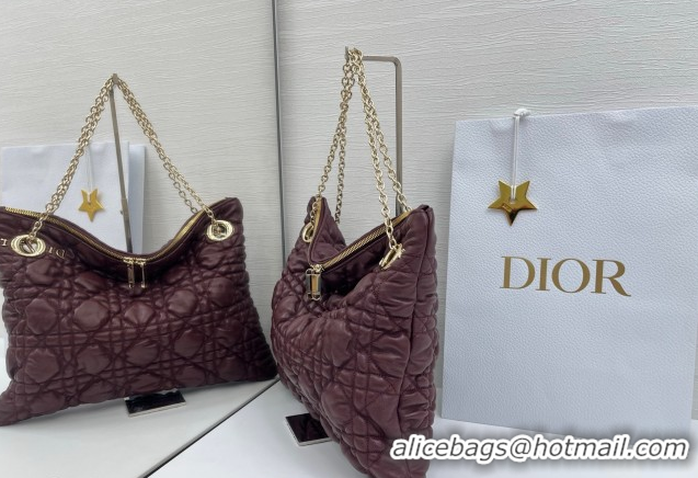 Classic Dior Cannage - Quilted Leather Tote Bag DR012601 Burgundy 2026