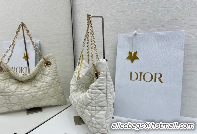 Charming Dior Cannage - Quilted Leather Tote Bag DR012601 White 2026