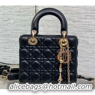 Stylish Dior Small Lady Dior My ABCDior Bag in Cannage Lambskin Leather Black DR012602 2026