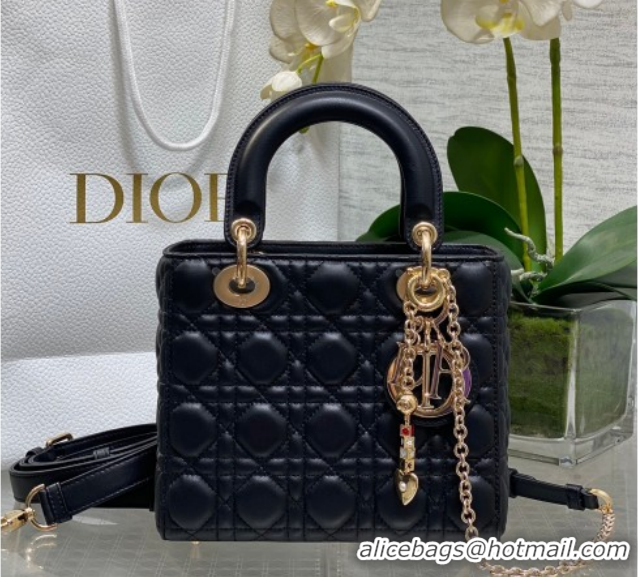 Stylish Dior Small Lady Dior My ABCDior Bag in Cannage Lambskin Leather Black DR012602 2026