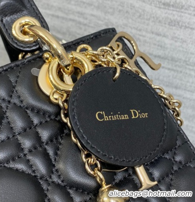 Stylish Dior Small Lady Dior My ABCDior Bag in Cannage Lambskin Leather Black DR012602 2026