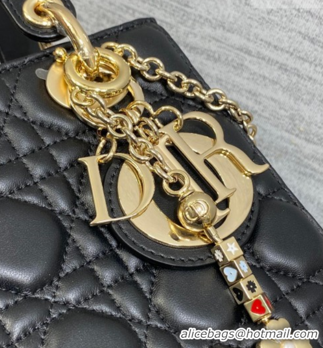 Stylish Dior Small Lady Dior My ABCDior Bag in Cannage Lambskin Leather Black DR012602 2026